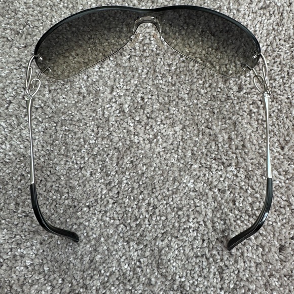 French handmade Fred sunglasses women’s silver arm gradient shield lenses NEW - Picture 11 of 12